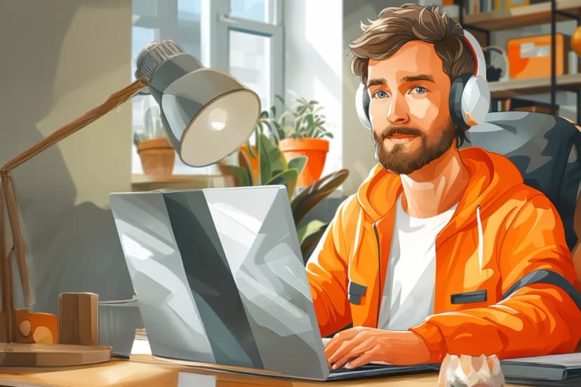 Professional IT support specialist at desk